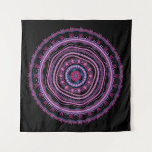 Blue Pink Lilac Mandala Wandteppich