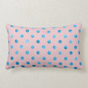 Blue Pink Metallische Imitat Foil Polka Dot Swiss  Lendenkissen