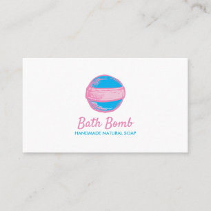 Blue Pink Natural Soap Logo Wellness-Center Bath B Visitenkarte