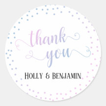 Blue Pink Ombre Confetti Typografie Vielen Dank