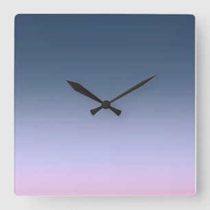 Blue-pink Ombre . Quadratische Wanduhr