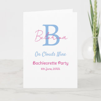 blue pink on clouds nine monogram bachelorette par karte