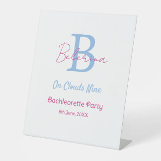 blue pink on clouds nine monogram bachelorette par sockelschild