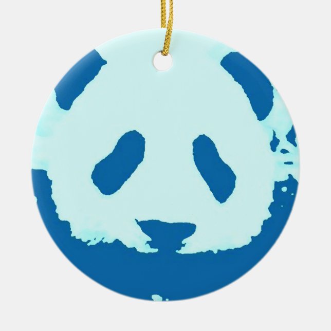 Blue Pink Panda Weihnachtsbaum Ornament (Vorne)