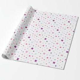 Blue Pink Purple Stars Cosmic Space. Geschenkpapier