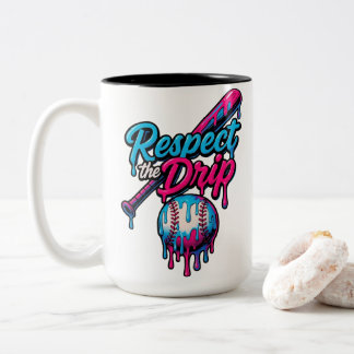 Blue Pink Respect The Drip Baseball Zweifarbige Tasse