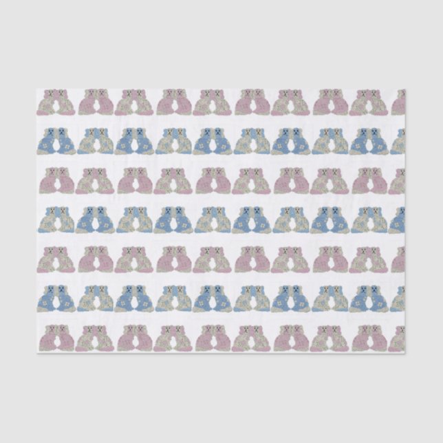 Blue Pink Staffordshire Dogs Ginger Jars Jar Seidenpapier (Vorderseite)