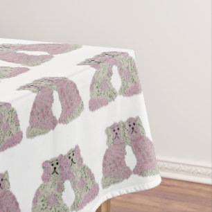 Blue Pink Staffordshire Dogs Ginger Jars Jar Tischdecke