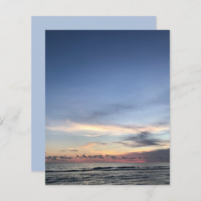 Blue Pink Sunrise Ocean Beach Scrapbook (Vorne/Hinten)