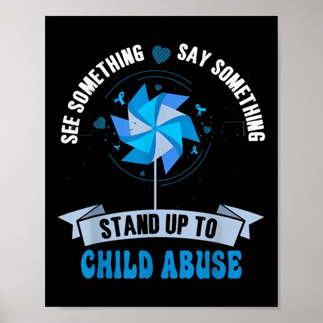 Blue Pinwheel Child Missuse Prevention Awareness M Poster (Vorne)
