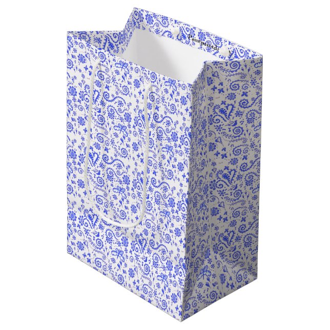 Blue-Pip-Geschenktasche Mittlere Geschenktüte (Vorderseite Schrägansicht)