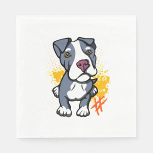 Blue Pit Bull Pup Serviette