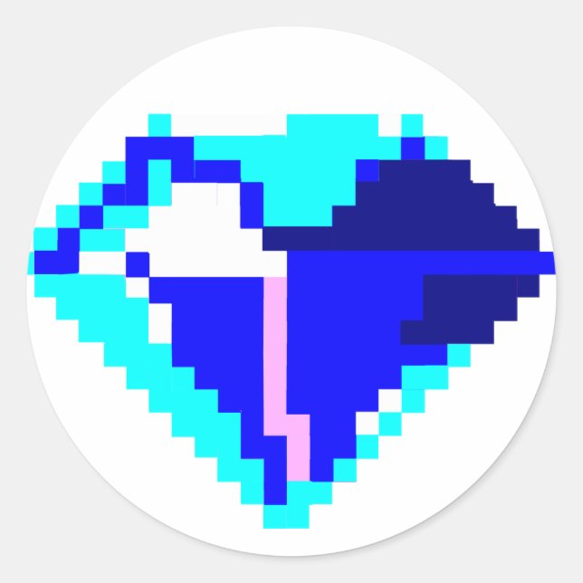 Blue Pixel Gem Stickers (Vorderseite)