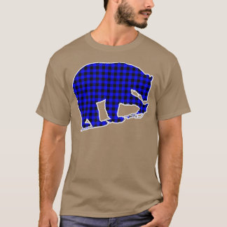 Blue Plaid Bear 453 T-Shirt