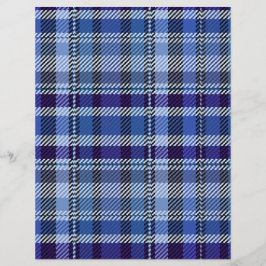Blue Plaid Scrapbook Paper 2-Sided Page