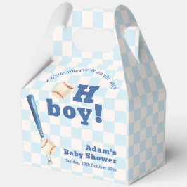 Blue Plaid Slugger Baseball Boy Baby Shower  Geschenkschachtel
