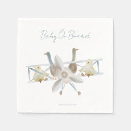 Blue Plane Baby Shower Napkins Serviette