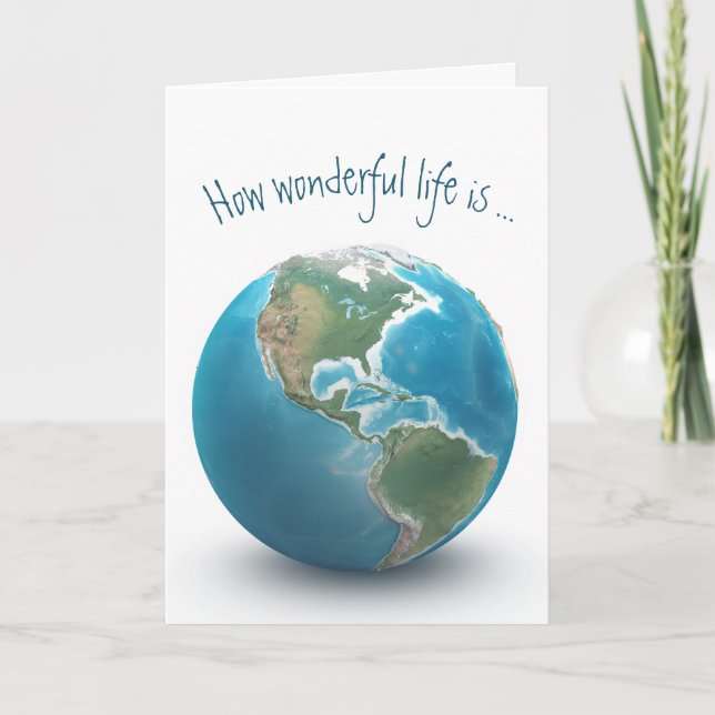 Blue Planet Earth Birthday Karte (Vorderseite)