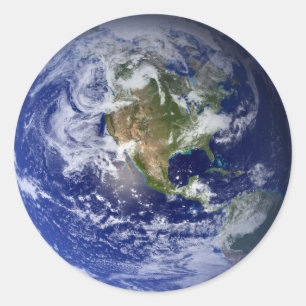 Blue Planet Earth Runder Aufkleber