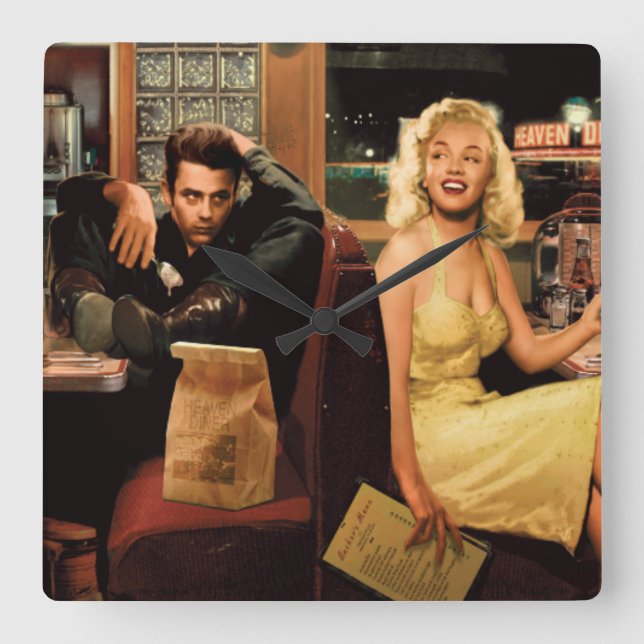 Blue Plate Quadratische Wanduhr (Vorderseite)