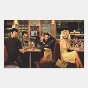 Blue Plate Rechteckiger Aufkleber