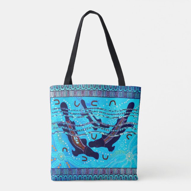 Blue Platypus Aboriginal Tote Bag (Rückseite)