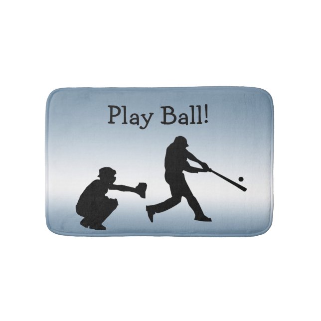 Blue Play Ball Baseball Sport Badematte (Vorderseite)