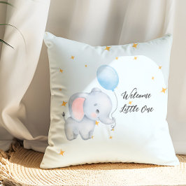 Blue Playful Elephants Baby Shower Kissen