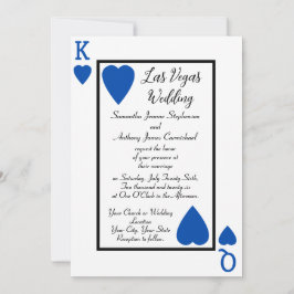 Blue Playing Card King/Queen Wedding Einladungen