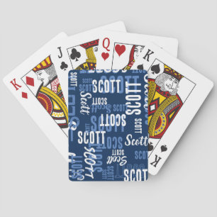 Blue Playing Cards personalisiert mit seinem Namen Spielkarten