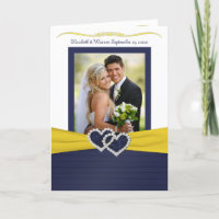 Blue Pleats with Hearts Foto von Thank You Card