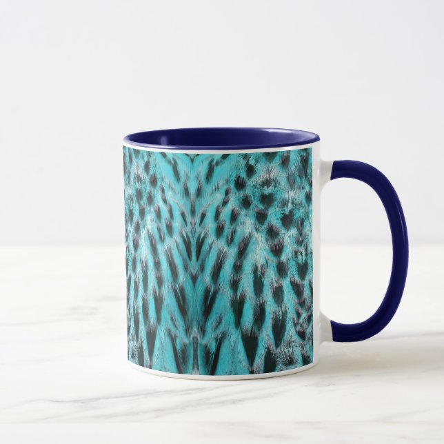 Blue plumage - cool feather design tasse (Rechts)