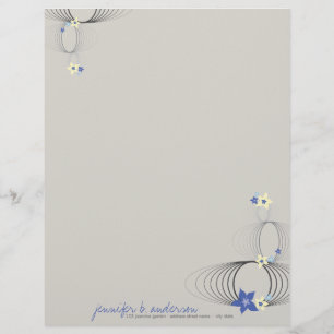 Blue Plumeria Frangipani Blume Chic Ikebana Zen Briefkopf