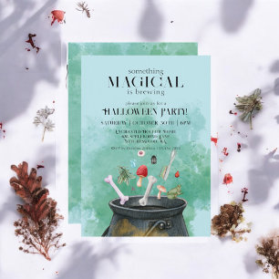 Blue Pods & Zauber Hexen Cauldron Halloween Einladung