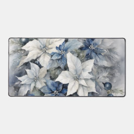 ‚Blue Poinsettas‘ Schreibtischunterlage