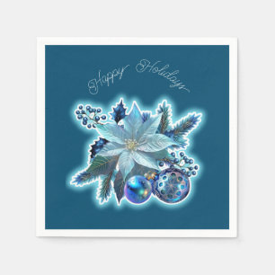 Blue Poinsettia Joy Serviette