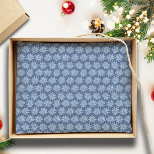 Blue Poinsettia Minimal Classic Whimsy Christmas Seidenpapier