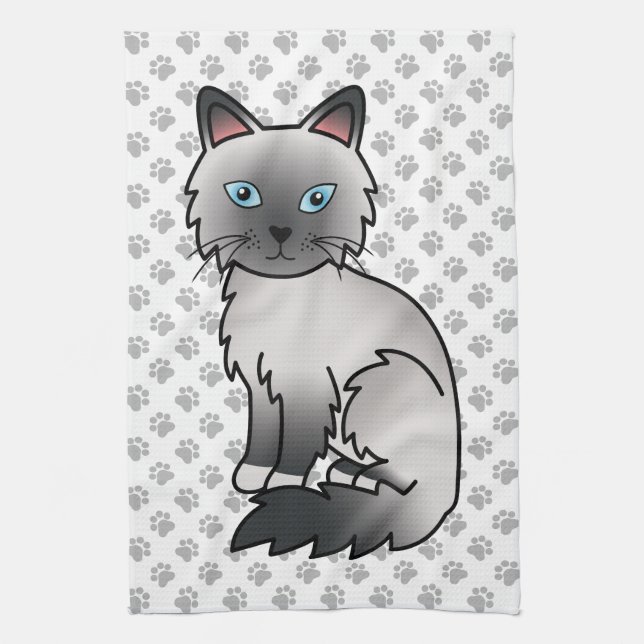 Blue Point Birman / Ragdoll Niedlich Cat & Paws Geschirrtuch (Vertikal)