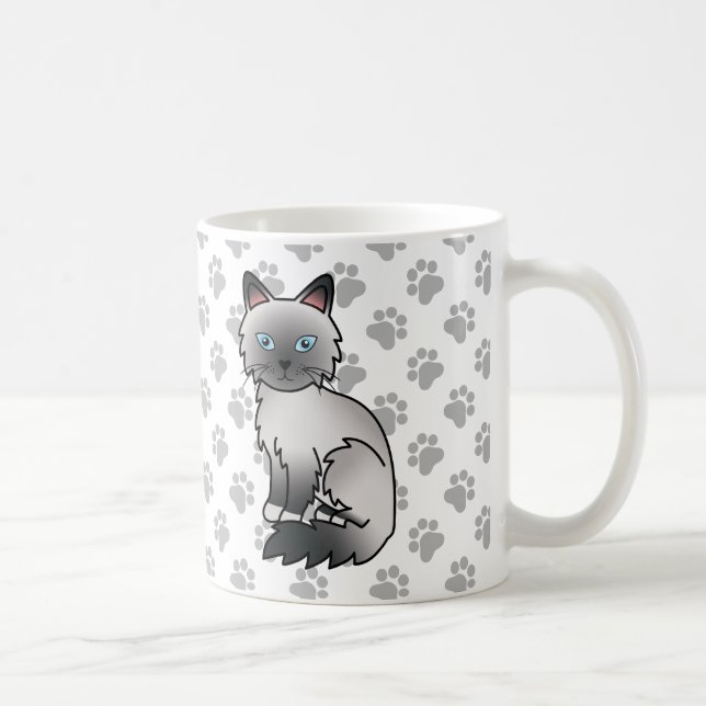 Blue Point Birman / Ragdoll Niedlich Cat & Paws Kaffeetasse (Rechts)