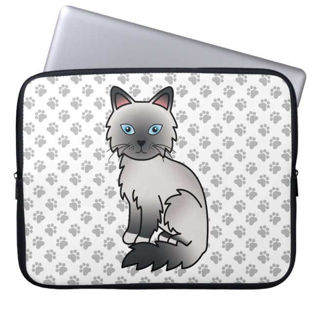 Blue Point Birman / Ragdoll Niedlich Cat & Paws Laptopschutzhülle (Vorderseite)