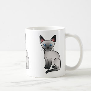Blue Point Siamese Katze Niedlicher Cartoon Illust Tasse