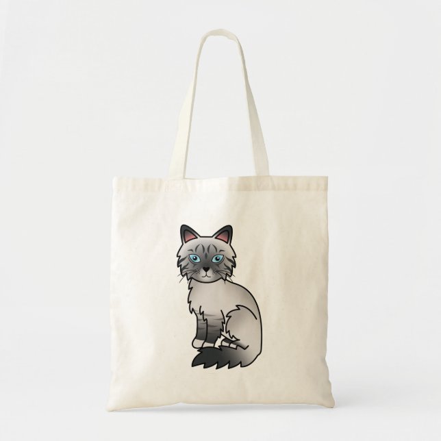 Blue Point Tabby Birman / Ragdoll Cartoon Cat Tragetasche (Vorne)