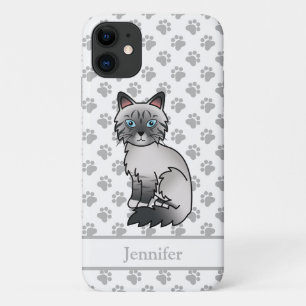Blue Point Tabby Birman / Ragdoll Cat & Name Case-Mate iPhone Hülle