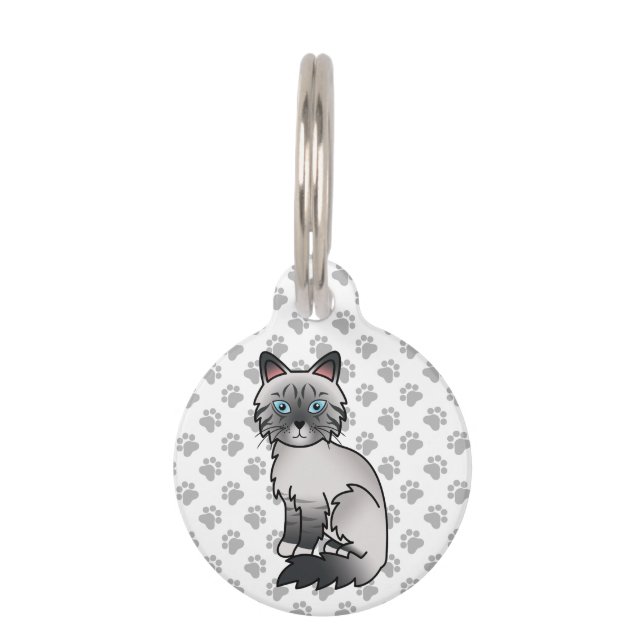 Blue Point Tabby Birman / Ragdoll Cat & Pet's Info Haustiermarke (Vorderseite)