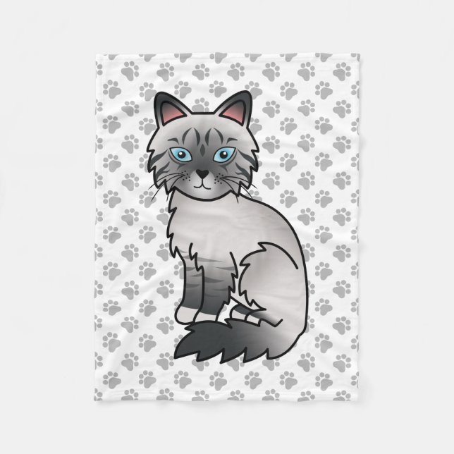 Blue Point Tabby Birman / Ragdoll Niedlich Cat & P Fleecedecke (Vorderseite)