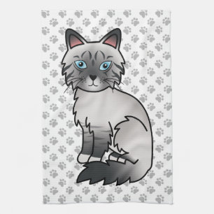 Blue Point Tabby Birman / Ragdoll Niedlich Cat & P Geschirrtuch