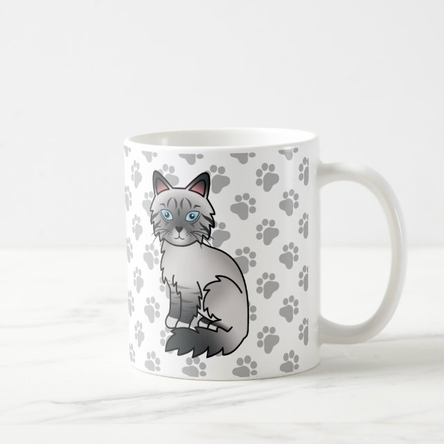 Blue Point Tabby Birman / Ragdoll Niedlich Cat & P Kaffeetasse (Rechts)