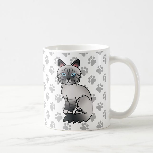 Blue Point Tabby Birman / Ragdoll Niedlich Cat & P Kaffeetasse (Rechts)
