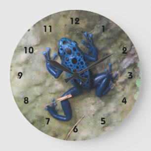 Blue Poison Dart Frog Große Wanduhr