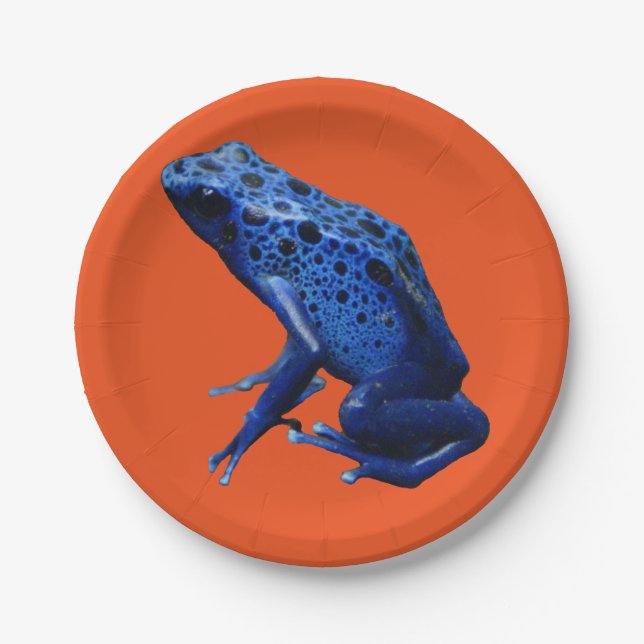 Blue Poison Dart Frog Pappteller (Vorderseite)